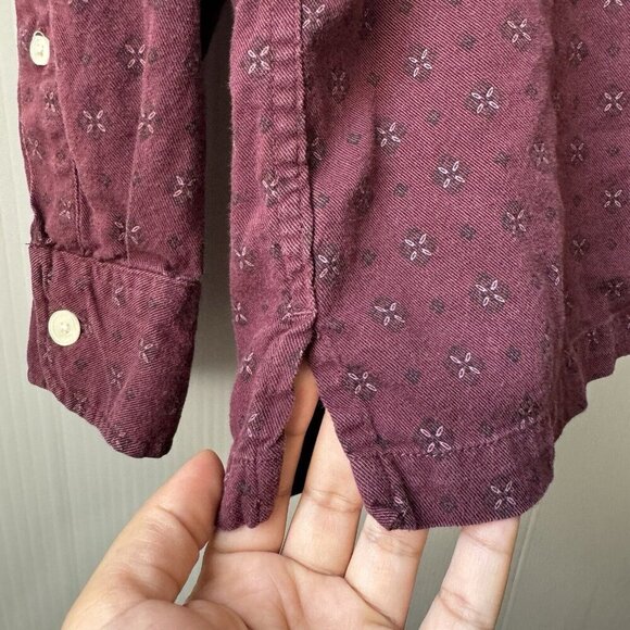 Abercrombie & Fitch Men’s Long Sleeve Button-Up Shirt Burgundy Sz L - Picture 6 of 15